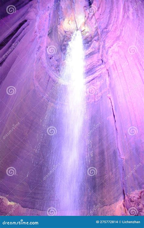 Ruby Falls cave stock photo. Image of pink, line, light - 275772814