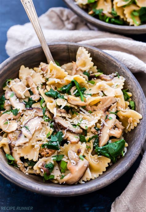 Creamy Mushroom and Spinach Pasta - Recipe Runner