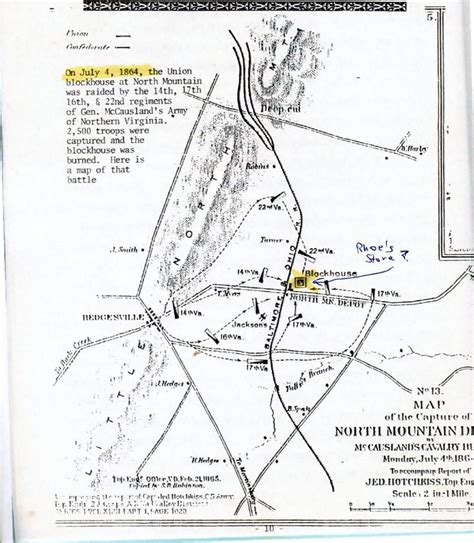 Hedgesville,West Virginia, Map of North Mountain Depot area in 1864. | West virginia, Virginia ...