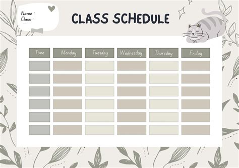 Class Schedule Template PNG, Vector, PSD, And Clipart With, 41% OFF