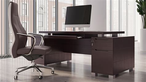 Contemporary Executive Desk Modern / Edeskco provides high end leather and fabric office sofas.