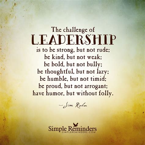 The challenge of leadership by Jim Rohn | Leadership quotes, Jim rohn ...