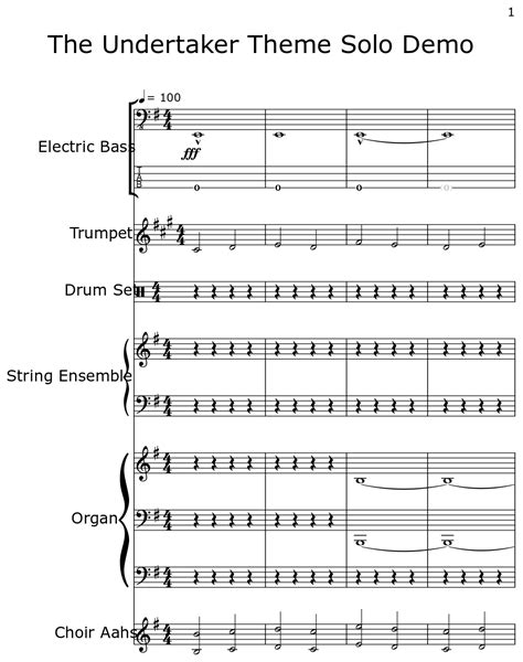 The Undertaker Theme Solo Demo - Sheet music for Electric Bass, Trumpet ...