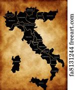 Free art print of Map of italy. All regions on administration map of italy with flags | FreeArt ...