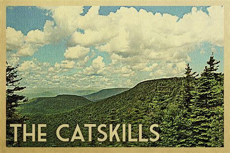 The Catskills Vintage Travel Poster Digital Art by Flo Karp