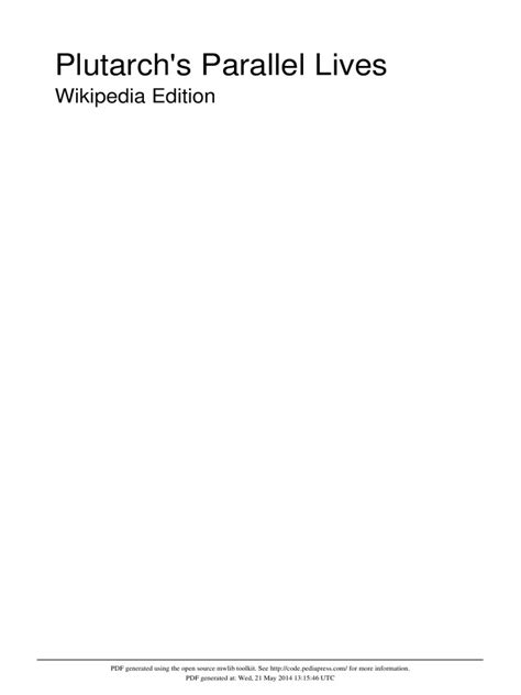 Plutarch's Parallel Lives | Plutarch | Parallel Lives