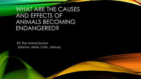 What are the causes and effects of animals becoming endangered