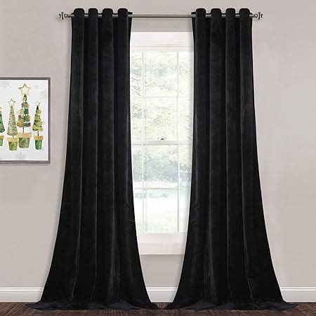 StangH Black Velvet Curtains 108 inches - Blackout Soft Luxury Velvet Panel Drapes for Bedroom ...