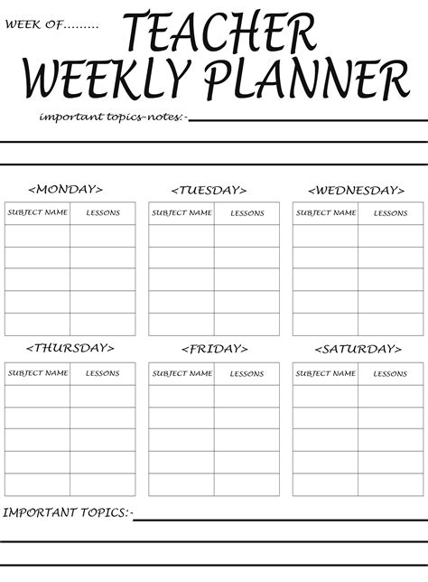 Teacher Planner Free Printable