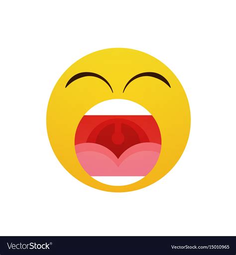 Yellow cartoon face screaming people emotion icon Vector Image