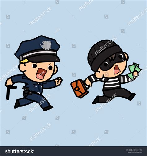 Police Officer Policeman Cop Running Try Stock Vector (Royalty Free) 1047227122 | Shutterstock