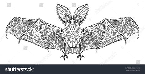 Zentangle Stylized Bat. Hand Drawn Halloween Vector Illustration ...