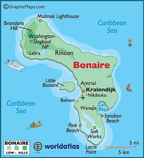 Large Bonaire Map by World Atlas