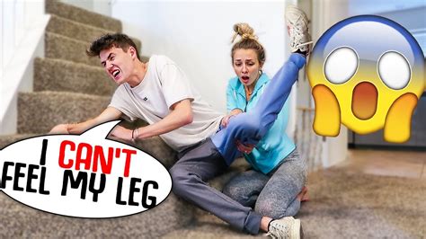 FALLING DOWN THE STAIRS! (PRANK ON FIANCE) - YouTube