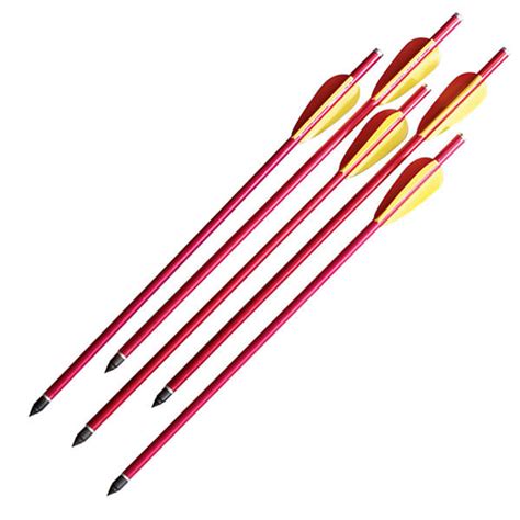 5 Pcs Rifle Crossbow Bolts 14 Inch Red Aluminum Hunting Arrows