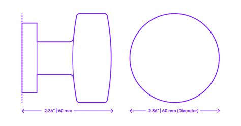 Oscar Central Door Knob Dimensions & Drawings | Dimensions.com