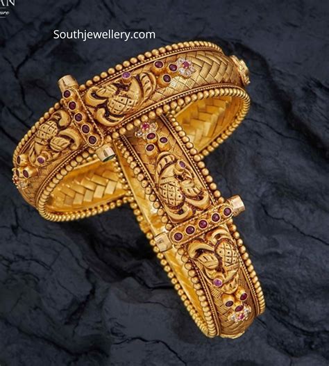 Antique gold bangles collection by Navarathan jewellers