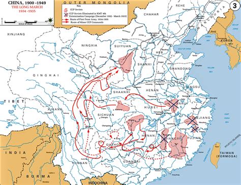 Map of China 1934-1936: The Long March