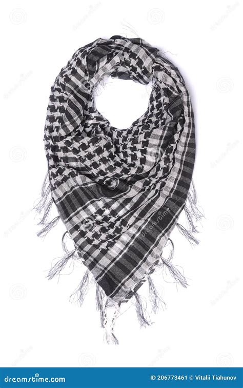 Black and White Keffiyeh Isolated on White Stock Image - Image of scarf ...