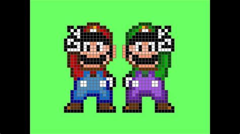 Mario And Luigi Pixel Art Minecraft