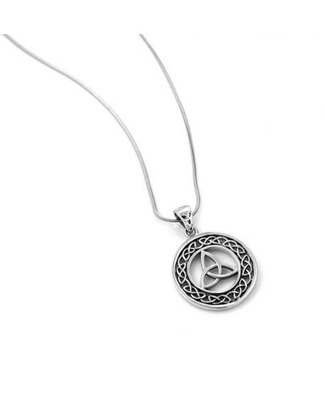 Sterling Silver 23 mm Trinity Knot Celtic Symbol Round Weave Pendant ...