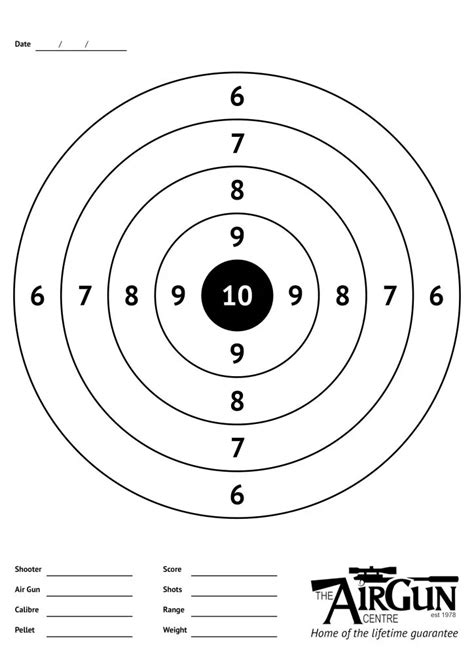 Free Printable Air Rifle Targets (A4, 17cm & 14cm) - The Airgun Centre