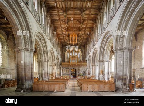 St Davids Cathedral Interior St Davids Pembrokeshire Wales Stock Photo ...