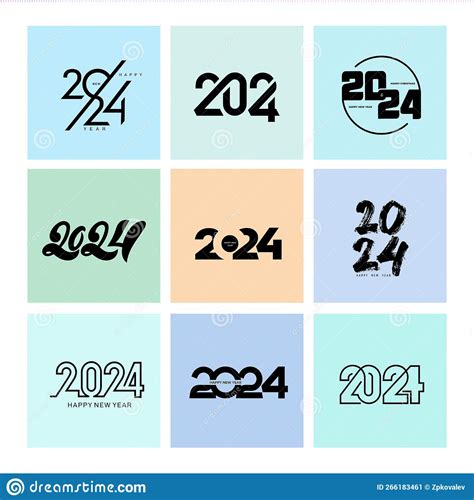 2024 Happy New Year Logo Design. Set of 2024 Number Text Design ...