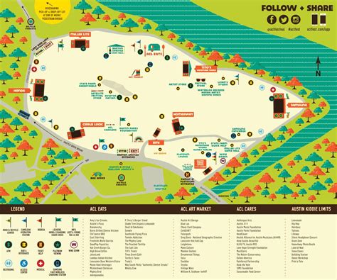 ACL festival map - Map of Austin ACL festival (Texas - USA)