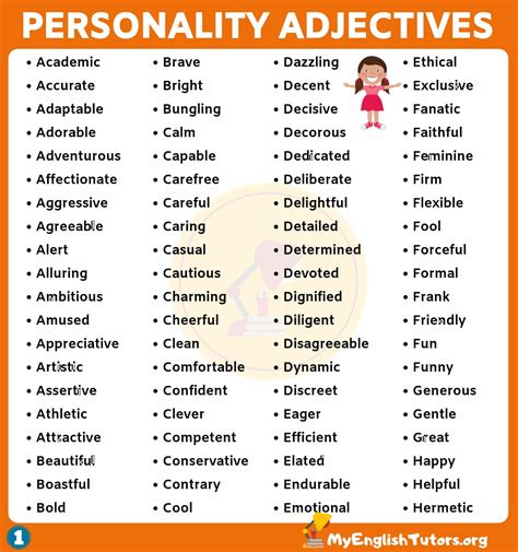 List of 150+ Useful Personality Adjectives in English – My English Tutors