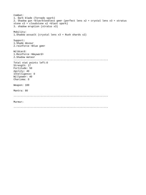 Deepwoken Shadow Build | PDF
