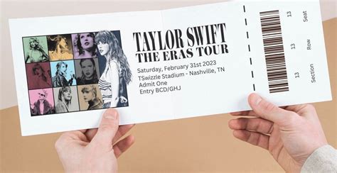 TS Eras Tour Ticket Template Printout - Etsy