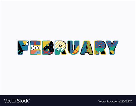 February concept word art Royalty Free Vector Image