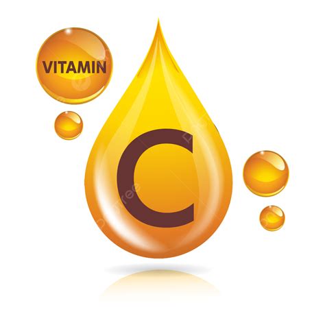 Vitamin C Icon Logo Golden Drop Shield Protection Medical Background Heath Vector Illustration ...