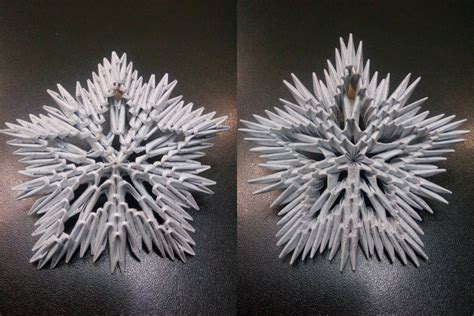 3d origami snowflake (модульное оригами снежинка) | 3d origami, Origami ...