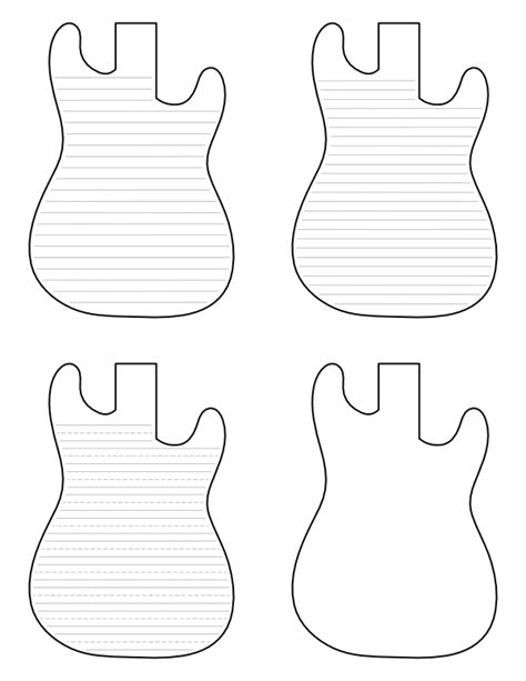 Printable Guitar Templates - Printable Word Searches