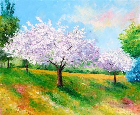 Spring garden Painting in Oil for Sale