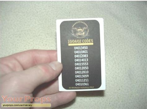 The Sum of All Fears President's nuclear code key card replica movie prop