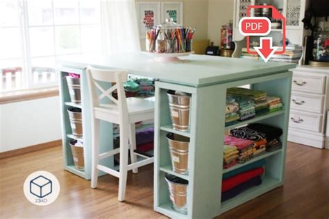 DIY Plans Sewing Craft Table With Storage - Etsy