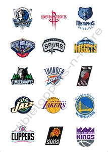 (15) 2" Western Conference NBA Team Logos Edible Print Premium Cupcake – Edible Toppers & More