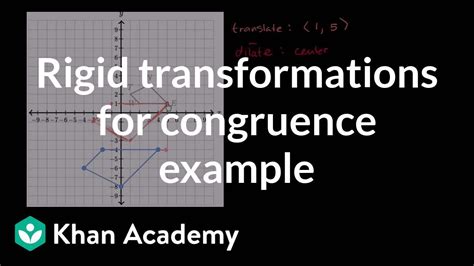 Another example of rigid transformations for congruence | Congruence | Geometry | Khan Academy ...