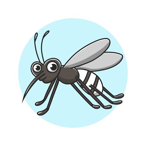 Mosquito Kids Drawing Cartoon. Insect Malaria Sting Mascot Vector Illustration. Zoo Animal Cute ...