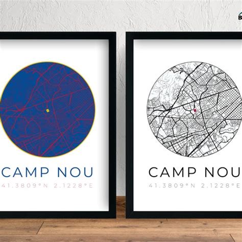 Barcelona: Camp Nou Map Print | Etsy