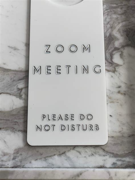 Zoom Meeting White & Silver Door Knob Hanger Sign Online | Etsy