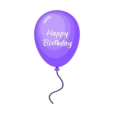 Purple Happy Birthday Balloon Isolated Vector Illustration 33981832 ...