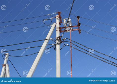 Electric pole wires stock photo. Image of light, electricity - 142530350