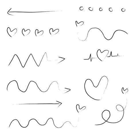 Hand Drawn Doodles Vector PNG Images, Hand Drawn Doodle Line Cute Vector Design Set, Sign ...