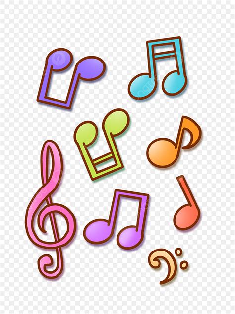 Music Note Symbol Clipart Transparent PNG Hd, Hand Drawn Cartoon Colorful Musical Notes Music ...