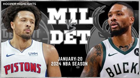 Milwaukee Bucks vs Detroit Pistons Full Game Highlights | Jan 20 | 2024 ...