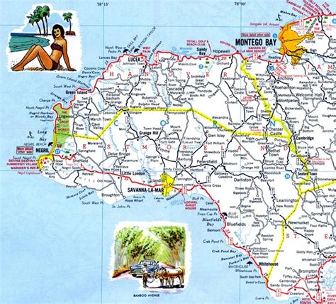 Jamaica Road Map Pdf - Islands With Names